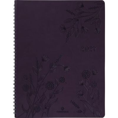 Oberthur 1 Agenda 27 Semainier Wire'O FSC Primrose Janvier 2027 à Décembre 2027 Format 21 x 27 cm Coloris Violet 2 Langues - Publicité Oberthur 1 Agenda 27 Semainier Wire'O FSC Primrose Janvier 2027 à Décembre 2027 Format 21 x 27 cm Coloris Violet 2 Langues - Publicité