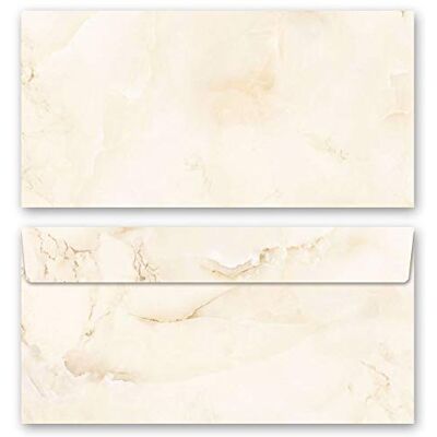 Paper-Media Enveloppes de motif Marbre & Structure, MARBRE BEIGE 10 enveloppes (sans fenêtre) DIN LANG (220x110 mm) - Publicité Paper-Media Enveloppes de motif Marbre & Structure, MARBRE BEIGE 10 enveloppes (sans fenêtre) DIN LANG (220x110 mm) - Publicité