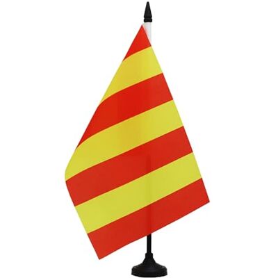 AZ FLAG Drapeau De Table course automobile jaune et rayures rouges 21x14 cm Petit Drapeau De Commissaire De Bureau 100% Polyester Avec Hampe De 25cm Et Socle En Plastique Noir - Publicité AZ FLAG Drapeau De Table course automobile jaune et rayures rouges 21x14 cm Petit Drapeau De Commissaire De Bureau 100% Polyester Avec Hampe De 25cm Et Socle En Plastique Noir - Publicité