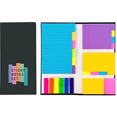 D.RECT Lot de 410 notes autocollantes, multicolores, notes autocollantes, fournitures scolaires, marque-pages, surligneurs, bandes - Publicité D.RECT Lot de 410 notes autocollantes, multicolores, notes autocollantes, fournitures scolaires, marque-pages, surligneurs, bandes - Publicité