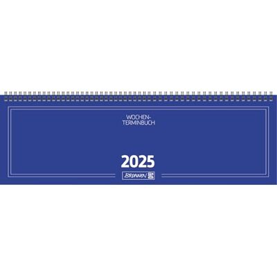 BRUNNEN Agenda horizontal, modèle 775 (2025), 2 pages = 1 semaine, 420 × 137 mm, 112 pages, couverture en carton, bleu - Publicité BRUNNEN Agenda horizontal, modèle 775 (2025), 2 pages = 1 semaine, 420 × 137 mm, 112 pages, couverture en carton, bleu - Publicité