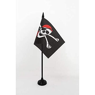 AZ FLAG Drapeau De Table Pirate foulard rouge 15x10 cm Mini Drapeau Corsaire De Bureau 100% Polyester Avec Hampe De 25cm Et Socle En Plastique Noir - Publicité AZ FLAG Drapeau De Table Pirate foulard rouge 15x10 cm Mini Drapeau Corsaire De Bureau 100% Polyester Avec Hampe De 25cm Et Socle En Plastique Noir - Publicité