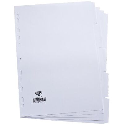 Elba A4 5 Partie 160gm Cartes Intercalaires Blanc - Publicité Elba A4 5 Partie 160gm Cartes Intercalaires Blanc - Publicité