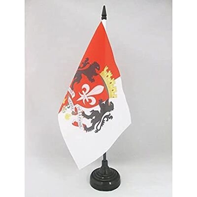 AZ FLAG Drapeau De Table Lille avec armes 21x14 cm Petit Drapeau Lillois Avec Armoiries De Bureau 100% Polyester Avec Hampe De 25cm Et Socle En Plastique Noir - Publicité AZ FLAG Drapeau De Table Lille avec armes 21x14 cm Petit Drapeau Lillois Avec Armoiries De Bureau 100% Polyester Avec Hampe De 25cm Et Socle En Plastique Noir - Publicité