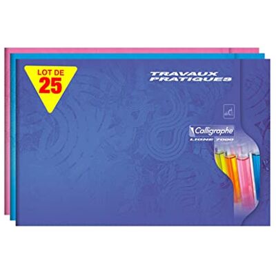Calligraphe 572C Lot de 25 Cahiers de Travaux Pratiques (une Marque de Clairefontaine) 24x16 cm Format Paysage 32 Pages Unies Blanches Papier 70g Couverture Carte Offset Couleurs Aléatoires - Publicité Calligraphe 572C Lot de 25 Cahiers de Travaux Pratiques (une Marque de Clairefontaine) 24x16 cm Format Paysage 32 Pages Unies Blanches Papier 70g Couverture Carte Offset Couleurs Aléatoires - Publicité