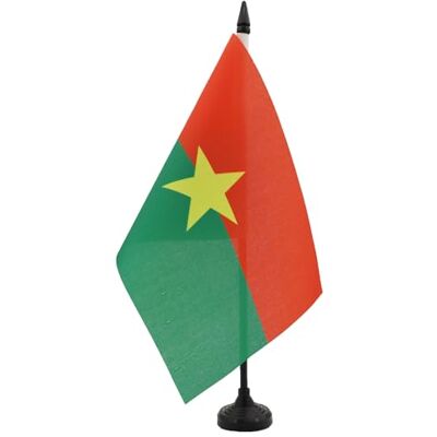 AZ FLAG Drapeau De Table Burkina Faso 21x14 cm Petit Drapeau Burkinabais De Bureau 100% Polyester Avec Hampe De 25cm Et Socle En Plastique Noir - Publicité AZ FLAG Drapeau De Table Burkina Faso 21x14 cm Petit Drapeau Burkinabais De Bureau 100% Polyester Avec Hampe De 25cm Et Socle En Plastique Noir - Publicité