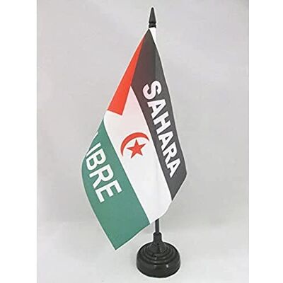 AZ FLAG Drapeau De Table Frente Polisario Sahara Occidental 21x14 cm Petit Drapeau Du Rasd Sahraoui De Bureau 100% Polyester Avec Hampe De 25cm Et Socle En Plastique Noir - Publicité AZ FLAG Drapeau De Table Frente Polisario Sahara Occidental 21x14 cm Petit Drapeau Du Rasd Sahraoui De Bureau 100% Polyester Avec Hampe De 25cm Et Socle En Plastique Noir - Publicité