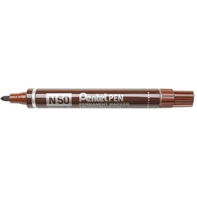 Pentel N 50-E Marqueur Permanent à Pointe conique Marron - Publicité Pentel N 50-E Marqueur Permanent à Pointe conique Marron - Publicité