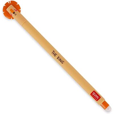 LEGAMI Stylo gel effaçable, Pointe bille pour enlever l'encre sans consommer la feuille, Encre noire thermosensible, diamètre de la pointe 0,7 mm, Thème Lion - Publicité LEGAMI Stylo gel effaçable, Pointe bille pour enlever l'encre sans consommer la feuille, Encre noire thermosensible, diamètre de la pointe 0,7 mm, Thème Lion - Publicité