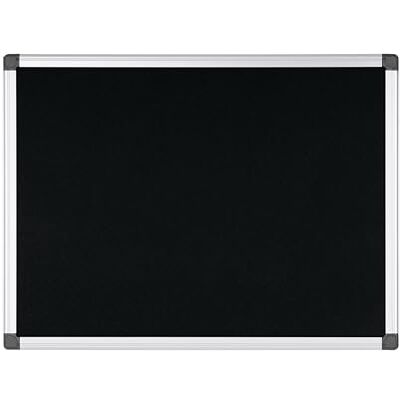 Bi-Office Tableau d'Affichage en Feutre Noir Maya, Cadre en Aluminium, 60x45 cm - Publicité Bi-Office Tableau d'Affichage en Feutre Noir Maya, Cadre en Aluminium, 60x45 cm - Publicité