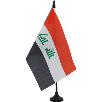 AZ FLAG Drapeau De Table Irak 21x14 cm Petit Drapeau Irakien De Bureau 100% Polyester Avec Hampe De 25cm Et Socle En Plastique Noir - Publicité AZ FLAG Drapeau De Table Irak 21x14 cm Petit Drapeau Irakien De Bureau 100% Polyester Avec Hampe De 25cm Et Socle En Plastique Noir - Publicité