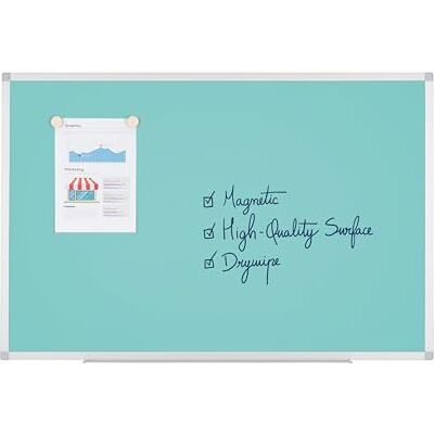 Bi-Office Ayda Tableau Magnétique Caribe, 90 x 60cm, Surface en Acier Laqué, Cadre en Aluminium - Publicité Bi-Office Ayda Tableau Magnétique Caribe, 90 x 60cm, Surface en Acier Laqué, Cadre en Aluminium - Publicité