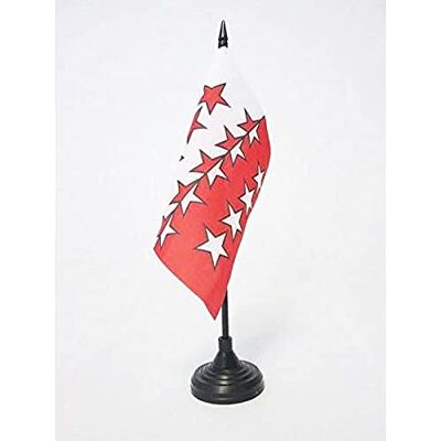 AZ FLAG Drapeau De Table Canton du Valais 15x15 cm Petit Drapeau Du Wallis De Bureau 100% Polyester Avec Hampe De 25cm Et Socle En Plastique Noir - Publicité AZ FLAG Drapeau De Table Canton du Valais 15x15 cm Petit Drapeau Du Wallis De Bureau 100% Polyester Avec Hampe De 25cm Et Socle En Plastique Noir - Publicité