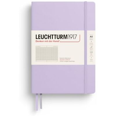 LEUCHTTURM1917 365483 Carnet de notes Medium (A5), Couverture rigide, 251 pages numérotées, Lilac, Quadrillé - Publicité LEUCHTTURM1917 365483 Carnet de notes Medium (A5), Couverture rigide, 251 pages numérotées, Lilac, Quadrillé - Publicité