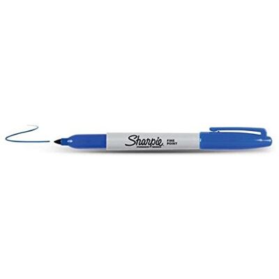 Sharpie Lot de 6 Marqueurs permanent FINE, bleu - Publicité Sharpie Lot de 6 Marqueurs permanent FINE, bleu - Publicité