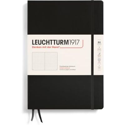 LEUCHTTURM1917 366184 Carnet de notes Composition (B5), couverture rigide, 219 pages numérotées, Noir, pointillé - Publicité LEUCHTTURM1917 366184 Carnet de notes Composition (B5), couverture rigide, 219 pages numérotées, Noir, pointillé - Publicité