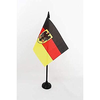 AZ FLAG Drapeau de Table Allemagne avec Aigle 15x10 cm Socle Plastique Usage intérieur Drapeau de bureau allemand Deutschland mit Adler finition cousue et bords renforcés polyester 100D - Publicité AZ FLAG Drapeau de Table Allemagne avec Aigle 15x10 cm Socle Plastique Usage intérieur Drapeau de bureau allemand Deutschland mit Adler finition cousue et bords renforcés polyester 100D - Publicité