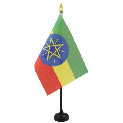 AZ FLAG Mini Drapeau Ethiopie De Table 15x10 cm Drapeau Ethiopien De Bureau 100% Polyester Avec Hampe Pointe Dorée 25cm - Publicité AZ FLAG Mini Drapeau Ethiopie De Table 15x10 cm Drapeau Ethiopien De Bureau 100% Polyester Avec Hampe Pointe Dorée 25cm - Publicité