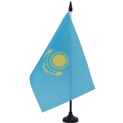 AZ FLAG Drapeau De Table Kazakhstan 21x14 cm Petit Drapeau Kazakh De Bureau 100% Polyester Avec Hampe De 25cm Et Socle En Plastique Noir - Publicité AZ FLAG Drapeau De Table Kazakhstan 21x14 cm Petit Drapeau Kazakh De Bureau 100% Polyester Avec Hampe De 25cm Et Socle En Plastique Noir - Publicité