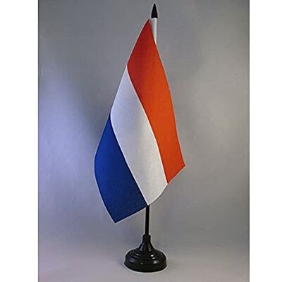 AZ FLAG Drapeau de Table Pays-Bas 22x15 cm Drapeau Hollandais Néerlandais De Bureau 100% Polyester Avec Hampe De 25cm Et Socle En Plastique Noir 20g - Publicité AZ FLAG Drapeau de Table Pays-Bas 22x15 cm Drapeau Hollandais Néerlandais De Bureau 100% Polyester Avec Hampe De 25cm Et Socle En Plastique Noir 20g - Publicité