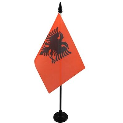 AZ FLAG Drapeau De Table Albanie 15x10 cm Mini Drapeau Albanais De Bureau 100% Polyester Avec Hampe De 25cm Et Socle En Plastique Noir - Publicité AZ FLAG Drapeau De Table Albanie 15x10 cm Mini Drapeau Albanais De Bureau 100% Polyester Avec Hampe De 25cm Et Socle En Plastique Noir - Publicité