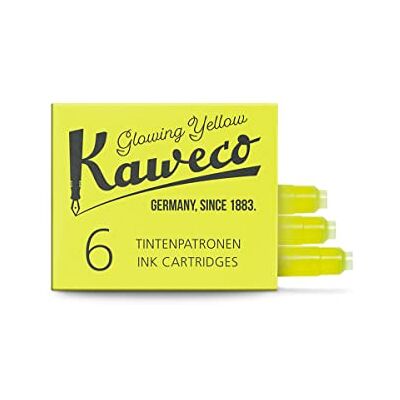 Kaweco Nouvelles cartouches d'encre 6 pièces Jaune brillant - Publicité Kaweco Nouvelles cartouches d'encre 6 pièces Jaune brillant - Publicité