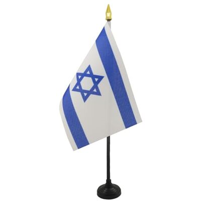 AZ FLAG Mini Drapeau Israël De Table 15x10 cm Drapeau Israélien De Bureau 100% Polyester Avec Hampe Pointe Dorée 25cm - Publicité AZ FLAG Mini Drapeau Israël De Table 15x10 cm Drapeau Israélien De Bureau 100% Polyester Avec Hampe Pointe Dorée 25cm - Publicité