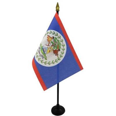 AZ FLAG Mini Drapeau Belize De Table 15x10 cm Drapeau Bélizien De Bureau 100% Polyester Avec Hampe Pointe Dorée 25cm - Publicité AZ FLAG Mini Drapeau Belize De Table 15x10 cm Drapeau Bélizien De Bureau 100% Polyester Avec Hampe Pointe Dorée 25cm - Publicité