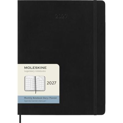 Moleskine Agenda Mensuel 2027, Agenda 12 Mois avec Couverture Souple et Fermeture Élastique, Format XL 19x25cm, Couleur Noire - Publicité Moleskine Agenda Mensuel 2027, Agenda 12 Mois avec Couverture Souple et Fermeture Élastique, Format XL 19x25cm, Couleur Noire - Publicité