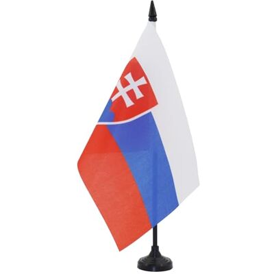 AZ FLAG Drapeau De Table Slovaquie 21x14 cm Petit Drapeau Slovaque De Bureau 100% Polyester Avec Hampe De 25cm Et Socle En Plastique Noir - Publicité AZ FLAG Drapeau De Table Slovaquie 21x14 cm Petit Drapeau Slovaque De Bureau 100% Polyester Avec Hampe De 25cm Et Socle En Plastique Noir - Publicité