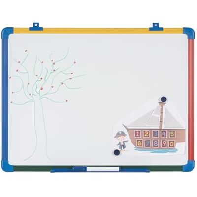 Bi-Office Schoolmate Tableau blanc 600 x 450 mm avec Cadre 4 couleurs - Publicité Bi-Office Schoolmate Tableau blanc 600 x 450 mm avec Cadre 4 couleurs - Publicité