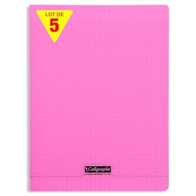 Calligraphe 18281Cpack Un lot de 5 Cahiers Agrafés Roses (une Marque de Clairefontaine) 24x32 cm 140 Pages Grands Carreaux Papier Blanc 90 g Couverture Polypro Transparent - Publicité Calligraphe 18281Cpack Un lot de 5 Cahiers Agrafés Roses (une Marque de Clairefontaine) 24x32 cm 140 Pages Grands Carreaux Papier Blanc 90 g Couverture Polypro Transparent - Publicité