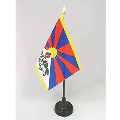 AZ FLAG Mini Drapeau Tibet De Table 15x10 cm Drapeau Tibétain De Bureau 100% Polyester Avec Hampe Pointe Dorée 25cm - Publicité AZ FLAG Mini Drapeau Tibet De Table 15x10 cm Drapeau Tibétain De Bureau 100% Polyester Avec Hampe Pointe Dorée 25cm - Publicité