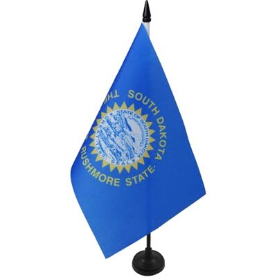 AZ FLAG Drapeau De Table Dakota du Sud 21x14 cm Petit Drapeau De L'État Américain Du Dakota Du Sud De Bureau 100% Polyester Avec Hampe De 25cm Et Socle En Plastique Noir - Publicité AZ FLAG Drapeau De Table Dakota du Sud 21x14 cm Petit Drapeau De L'État Américain Du Dakota Du Sud De Bureau 100% Polyester Avec Hampe De 25cm Et Socle En Plastique Noir - Publicité