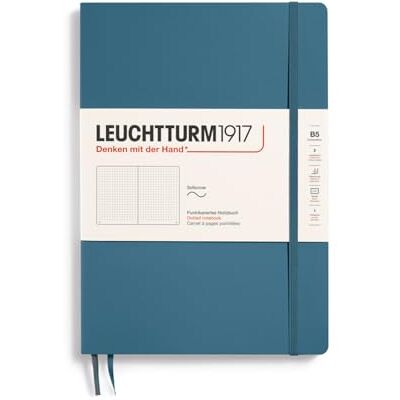 LEUCHTTURM1917 365637 Carnet Composition (B5), Couverture souple, 123 pages numérotées, Stone Blue, pointillé - Publicité LEUCHTTURM1917 365637 Carnet Composition (B5), Couverture souple, 123 pages numérotées, Stone Blue, pointillé - Publicité