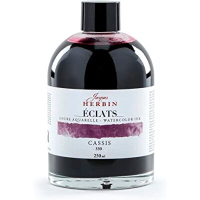 Jacques Herbin - Encre Aquarelle Éclats - 250 ml - 330 Cassis - Ink - Publicité Jacques Herbin - Encre Aquarelle Éclats - 250 ml - 330 Cassis - Ink - Publicité
