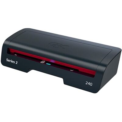 GBC Plastifieuse 240 Home Office A4 – Préchauffage rapide en 2 minutes, 75-125 microns, anti-bourrage, arrêt automatique, comprend 5 pochettes de plastification A4, noir/rouge, 4410068EU - Publicité GBC Plastifieuse 240 Home Office A4 – Préchauffage rapide en 2 minutes, 75-125 microns, anti-bourrage, arrêt automatique, comprend 5 pochettes de plastification A4, noir/rouge, 4410068EU - Publicité