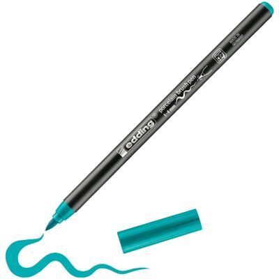 Edding 4200 Feutre pointe pinceau pour porcelaine turquoise 1 stylo pointe pinceau 1-4 mm pour peindre et décorer la céramique, porcelaine va au lave-vaisselle, encre opaque, séchage rapide - Publicité Edding 4200 Feutre pointe pinceau pour porcelaine turquoise 1 stylo pointe pinceau 1-4 mm pour peindre et décorer la céramique, porcelaine va au lave-vaisselle, encre opaque, séchage rapide - Publicité
