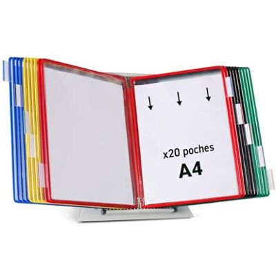 Djois Tarifold 434209 Technic Pupitre de bureau avec 10 onglets et 20 pochettes couleurs assorties Format A4 - Publicité Djois Tarifold 434209 Technic Pupitre de bureau avec 10 onglets et 20 pochettes couleurs assorties Format A4 - Publicité