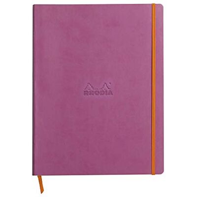 Rhodia 117711C Cahier Souple Lilas A4+ 22 x 29,7 cm - Ligné 160 pages Détachables Papier Clairefontaine Ivoire 90 g/m² Marque-Page, Fermeture Élastique Simili Cuir - - Publicité Rhodia 117711C Cahier Souple Lilas A4+ 22 x 29,7 cm - Ligné 160 pages Détachables Papier Clairefontaine Ivoire 90 g/m² Marque-Page, Fermeture Élastique Simili Cuir - - Publicité