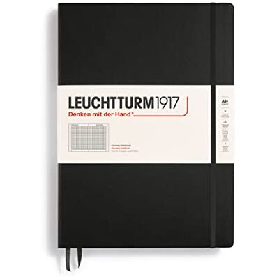 LEUCHTTURM1917 307959 Carnet master A4+ Quadrillé 233 pages numérotées Noir 235 pages numérotées, papier 100 g/m², résistant à l'encre, reliure cousue, adapté au bullet journal - Publicité LEUCHTTURM1917 307959 Carnet master A4+ Quadrillé 233 pages numérotées Noir 235 pages numérotées, papier 100 g/m², résistant à l'encre, reliure cousue, adapté au bullet journal - Publicité