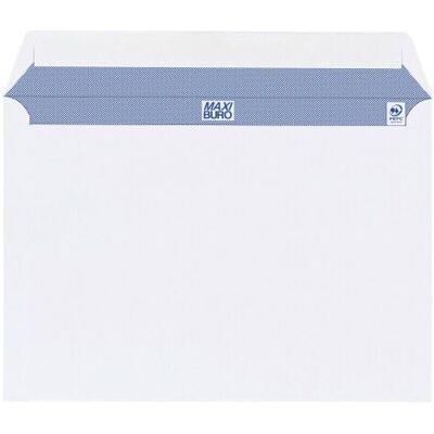 Maxiburo Boîte de 500 enveloppes blanches 162 x 229 mm format C5 avec bande protectrice, sans fenêtre - Publicité Maxiburo Boîte de 500 enveloppes blanches 162 x 229 mm format C5 avec bande protectrice, sans fenêtre - Publicité