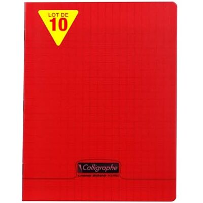 Calligraphe 18103Cpack Un lot de 10 Cahiers Agrafés Rouges (une Marque de Clairefontaine) 17x22 cm 48 Pages Grands Carreaux Papier Blanc 90 g Couverture Polypro Transparent - Publicité Calligraphe 18103Cpack Un lot de 10 Cahiers Agrafés Rouges (une Marque de Clairefontaine) 17x22 cm 48 Pages Grands Carreaux Papier Blanc 90 g Couverture Polypro Transparent - Publicité