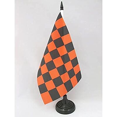 AZ FLAG Drapeau De Table Damier Noir et orange 21x14 cm Petit Drapeau À Damiers De Bureau 100% Polyester Avec Hampe De 25cm Et Socle En Plastique Noir - Publicité AZ FLAG Drapeau De Table Damier Noir et orange 21x14 cm Petit Drapeau À Damiers De Bureau 100% Polyester Avec Hampe De 25cm Et Socle En Plastique Noir - Publicité