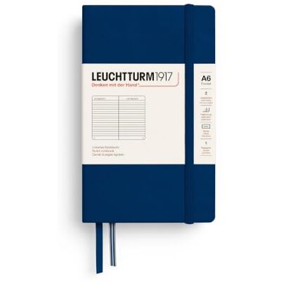 LEUCHTTURM1917 342918 Carnet Pocket A6 Ligné 185 pages numérotées Bleu marine - Publicité LEUCHTTURM1917 342918 Carnet Pocket A6 Ligné 185 pages numérotées Bleu marine - Publicité