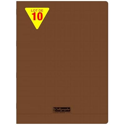 Calligraphe 18411Cpack Un Lot de 10 Cahiers Agrafés Marrons (une Marque de Clairefontaine) 24x32 cm 96 Pages Grands Carreaux Papier Blanc 90 g Couverture Polypro Transparent - Publicité Calligraphe 18411Cpack Un Lot de 10 Cahiers Agrafés Marrons (une Marque de Clairefontaine) 24x32 cm 96 Pages Grands Carreaux Papier Blanc 90 g Couverture Polypro Transparent - Publicité
