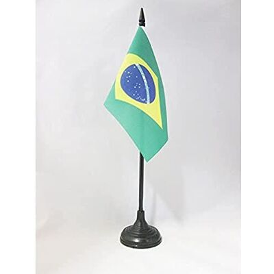 AZ FLAG Drapeau De Table Brésil 15x10 cm Mini Drapeau Brésilien De Bureau 100% Polyester Avec Hampe De 25cm Et Socle En Plastique Noir - Publicité AZ FLAG Drapeau De Table Brésil 15x10 cm Mini Drapeau Brésilien De Bureau 100% Polyester Avec Hampe De 25cm Et Socle En Plastique Noir - Publicité