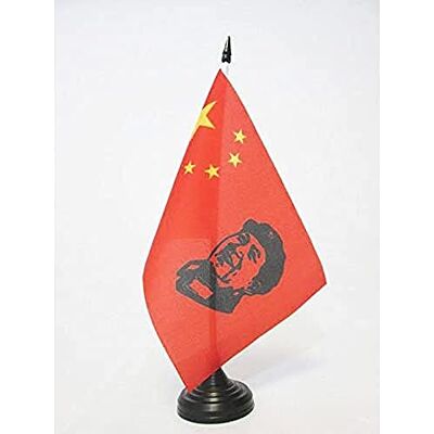 AZ FLAG Drapeau De Table Chine avec Mao Zedong 21x14 cm Petit Drapeau Du Maoisme Chinois De Bureau 100% Polyester Avec Hampe De 25cm Et Socle En Plastique Noir - Publicité AZ FLAG Drapeau De Table Chine avec Mao Zedong 21x14 cm Petit Drapeau Du Maoisme Chinois De Bureau 100% Polyester Avec Hampe De 25cm Et Socle En Plastique Noir - Publicité