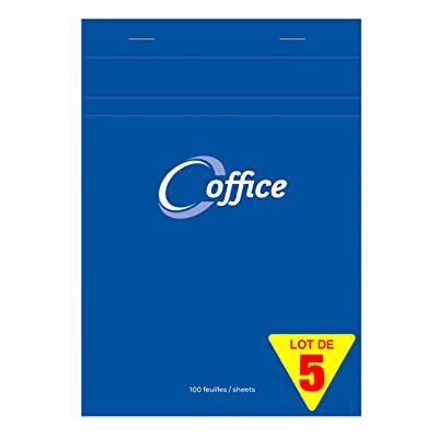 Calligraphe 15855C Un Lot de 5 Blocs Office Agrafés en Tête Bleus (une Marque de Clairefontaine) A5 14,8x21 cm 100 Feuilles Petits Carreaux Papier 56 g Couverture Semi Enveloppante - Publicité Calligraphe 15855C Un Lot de 5 Blocs Office Agrafés en Tête Bleus (une Marque de Clairefontaine) A5 14,8x21 cm 100 Feuilles Petits Carreaux Papier 56 g Couverture Semi Enveloppante - Publicité
