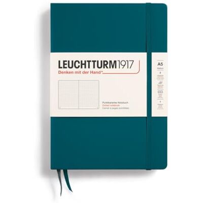 LEUCHTTURM1917 359696 Carnet de notes Medium (A5), Couverture rigide, 251 pages, numérotées, Pacific Green, pointillés - Publicité LEUCHTTURM1917 359696 Carnet de notes Medium (A5), Couverture rigide, 251 pages, numérotées, Pacific Green, pointillés - Publicité